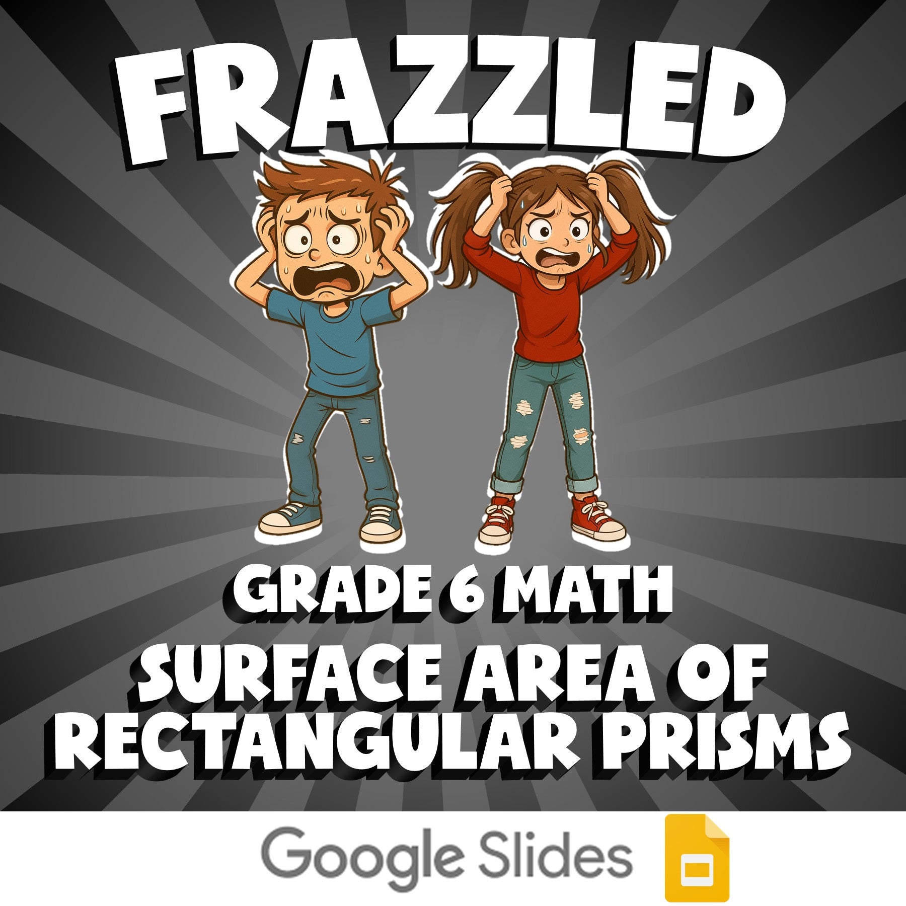 Surface Area of Rectangular Prisms FRAZZLED Math Game - No Prep Grade 6 Review