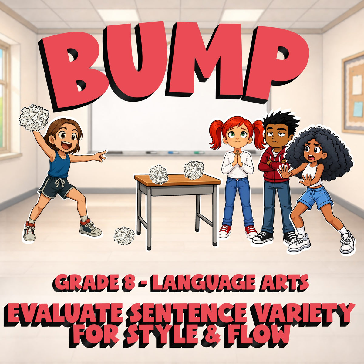 Evaluate Sentence Variety for Style & Flow BUMP ELA Game - No Prep Grade 8