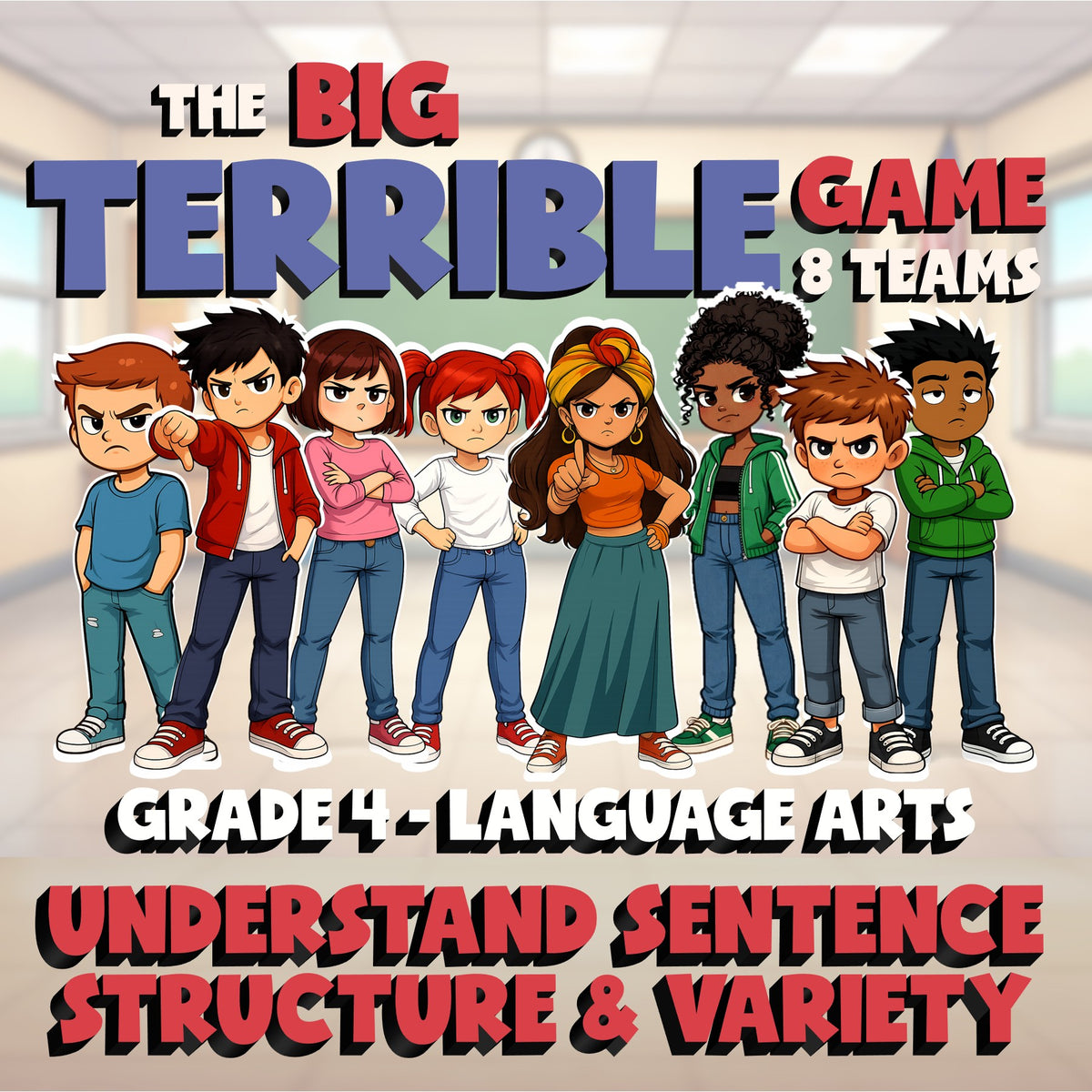 Understand Sentence Structure & Variety BIG TERRIBLE GAME - Grade 4 ELA Review