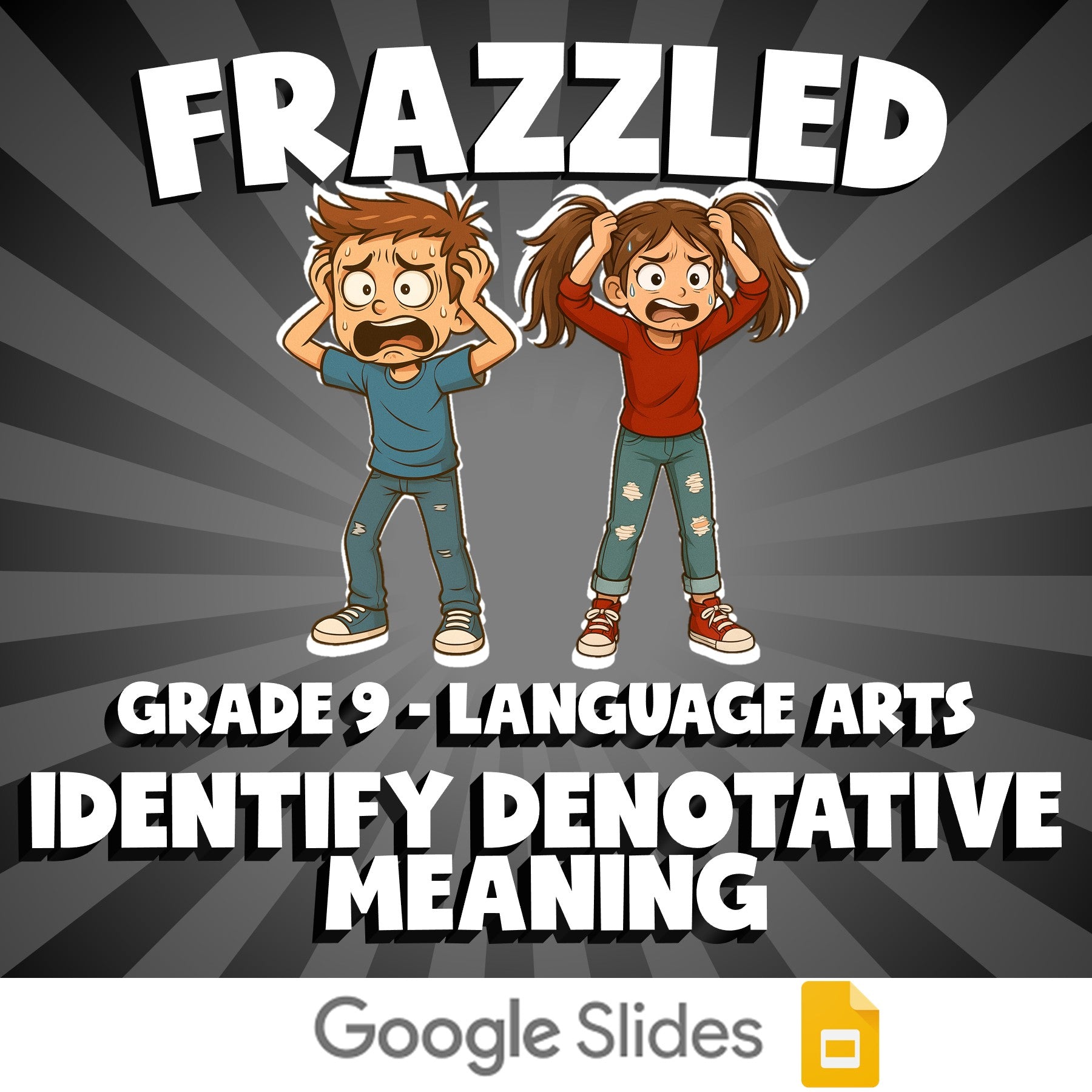 Identify Denotative Meaning FRAZZLED ELA Game - No Prep Grade 9 Review Activity