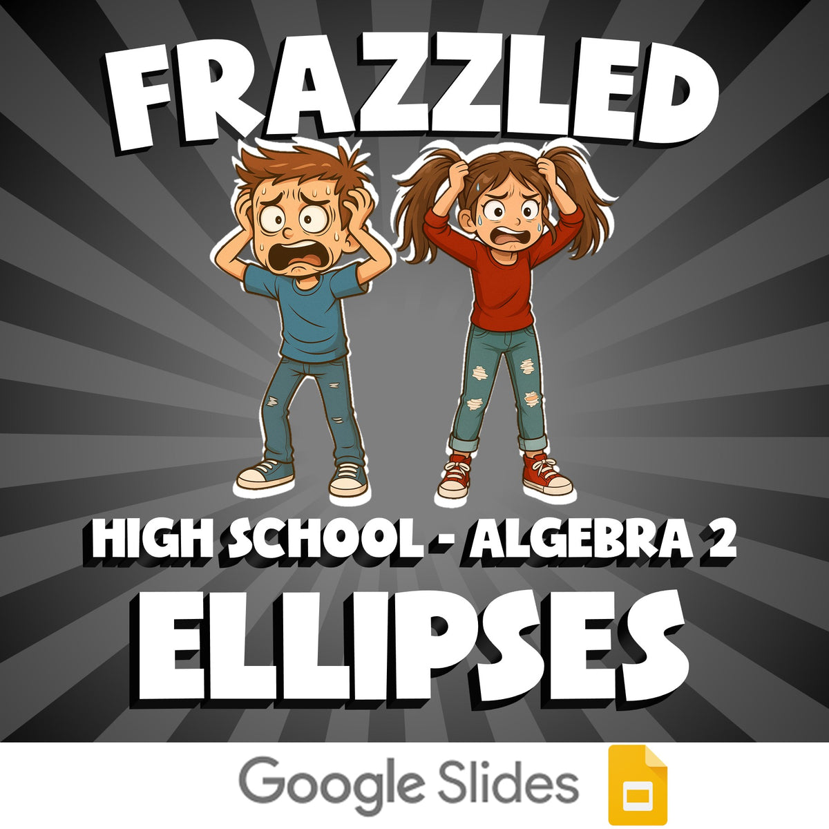 Ellipses FRAZZLED Math Game - No Prep Algebra 2 Review Activity