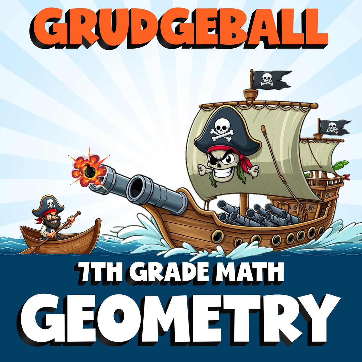 Geometry GRUDGEBALL Math Game - No Prep Grade 7 Review Activity