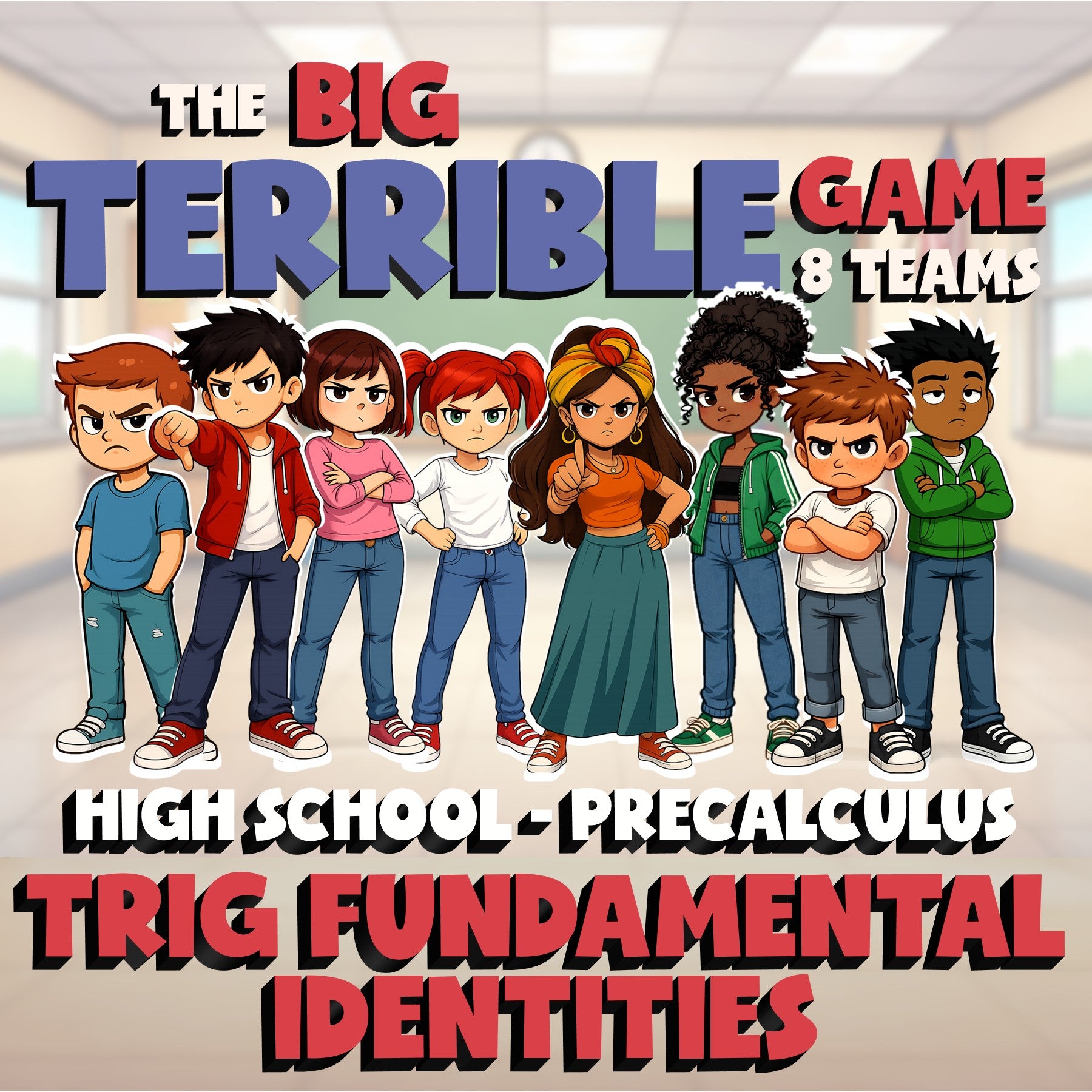 Trig Fundamental Identities BIG TERRIBLE GAME - No Prep PreCalculus Math Review