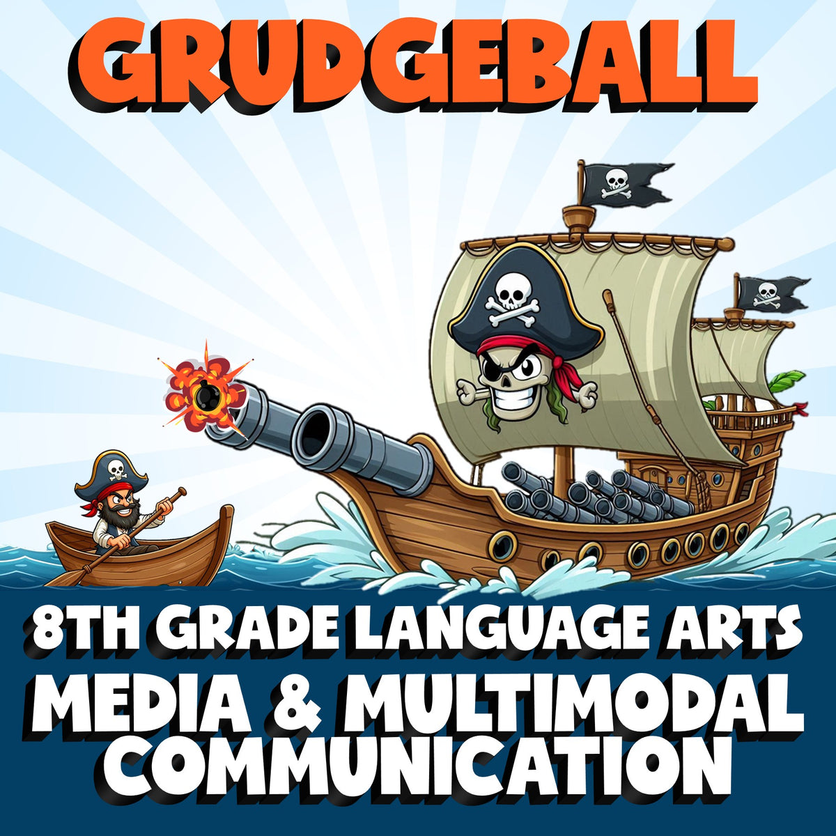 Media & Multimodal Communication GRUDGEBALL ELA Game - No Prep Grade 8 Review