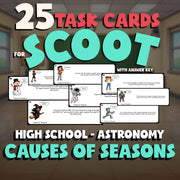 Causes of Seasons SCOOT TASK CARDS Science Game - No Prep Astronomy Review