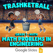 Math Problems in Engineering TRASHKETBALL Math Game - No Prep Grade 7 Review