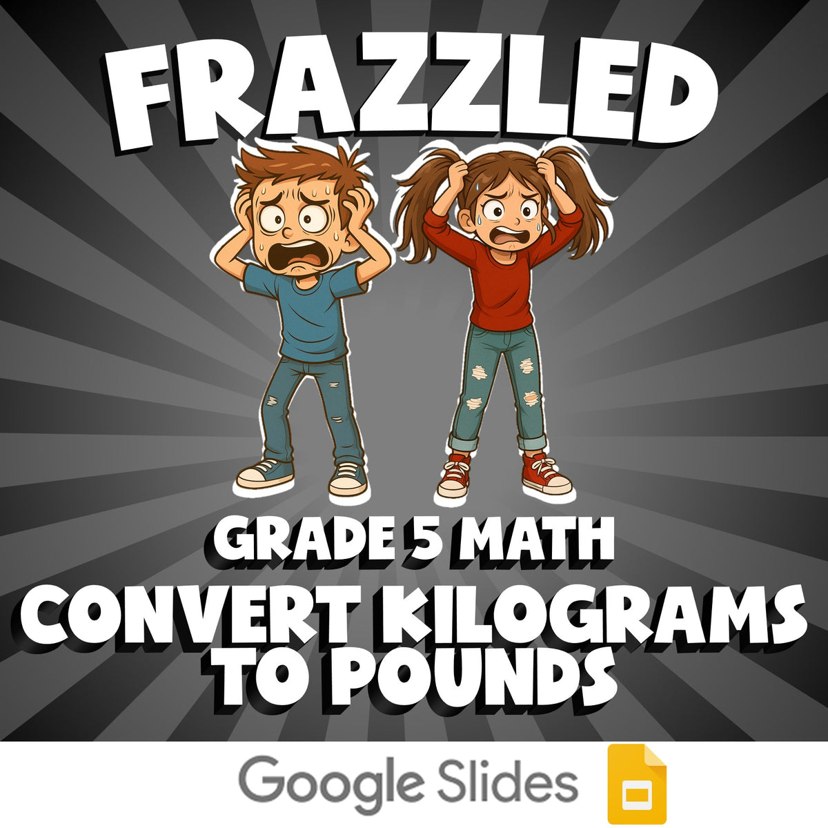Convert Kilograms to Pounds FRAZZLED Math Game - No Prep Grade 5 Review Activity