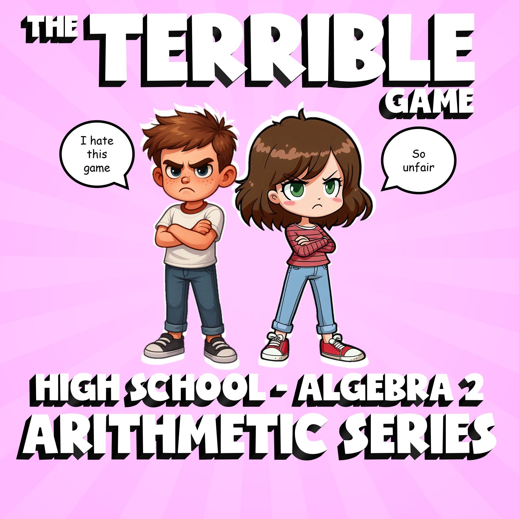 Arithmetic Series THE TERRIBLE GAME - No Prep Algebra 2 Math Review Activity