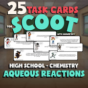 Aqueous Reactions SCOOT TASK CARDS Science Game - No Prep Chemistry Review