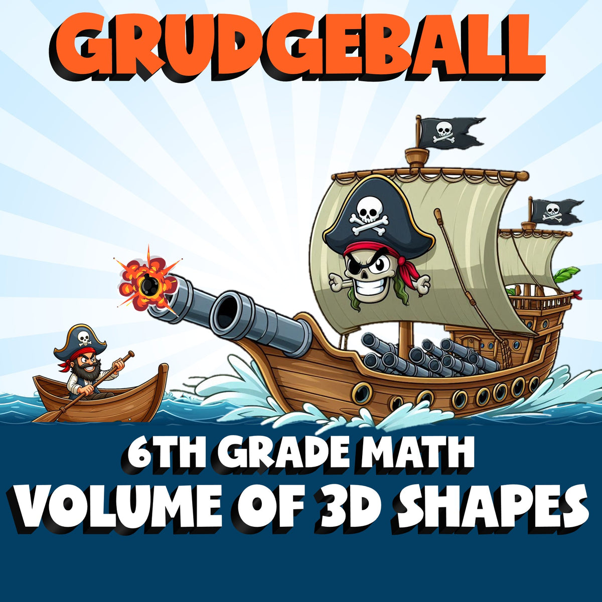 Volume of 3D Shapes GRUDGEBALL Math Game - No Prep Grade 6 Review Activity