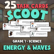 Energy & Waves SCOOT TASK CARDS Science Game - No Prep Grade 7 Review Activity