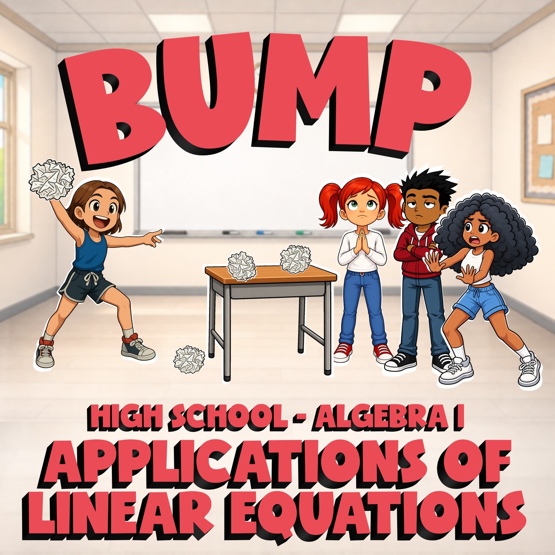Applications of Linear Equations BUMP Math Game - No Prep Algebra 1 Review
