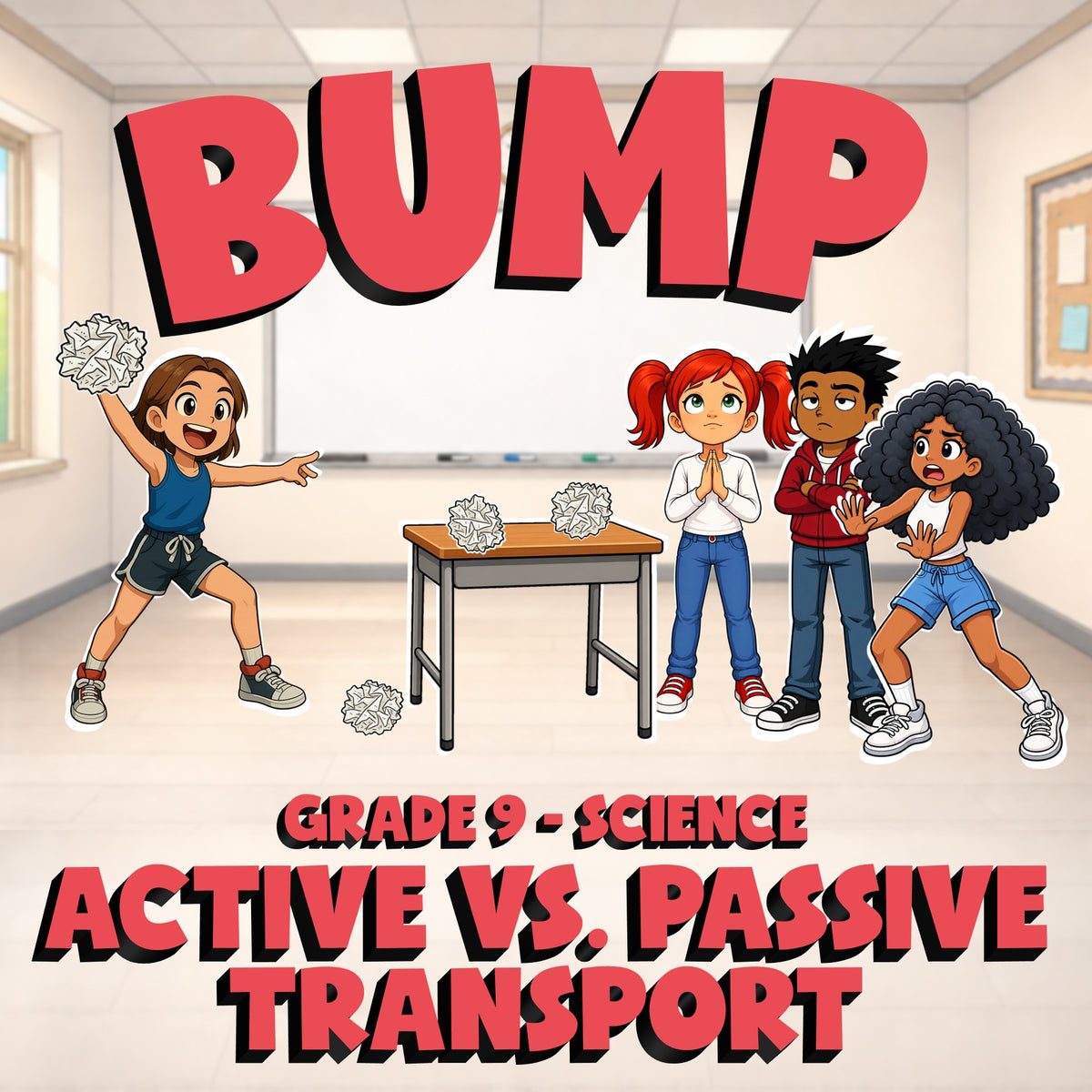 Active vs. Passive Transport BUMP Science Game - No Prep Grade 9 Review Activity