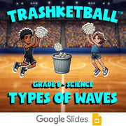 Types of Waves TRASHKETBALL Science Game - No Prep Grade 8 Review Activity