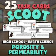 Porosity & Permeability SCOOT TASK CARDS Game - No Prep Earth Science Review