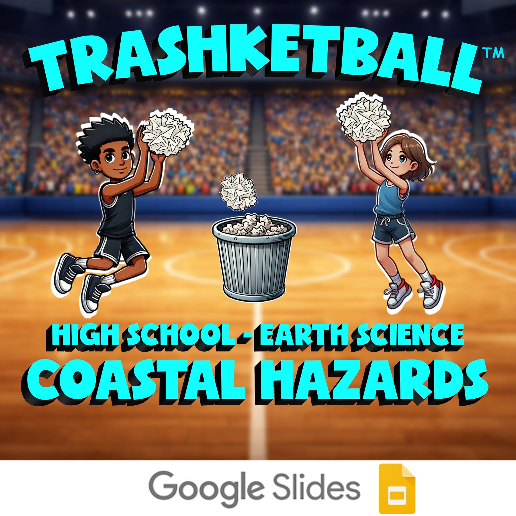 Coastal Hazards TRASHKETBALL Game - No Prep Earth Science Review Activity