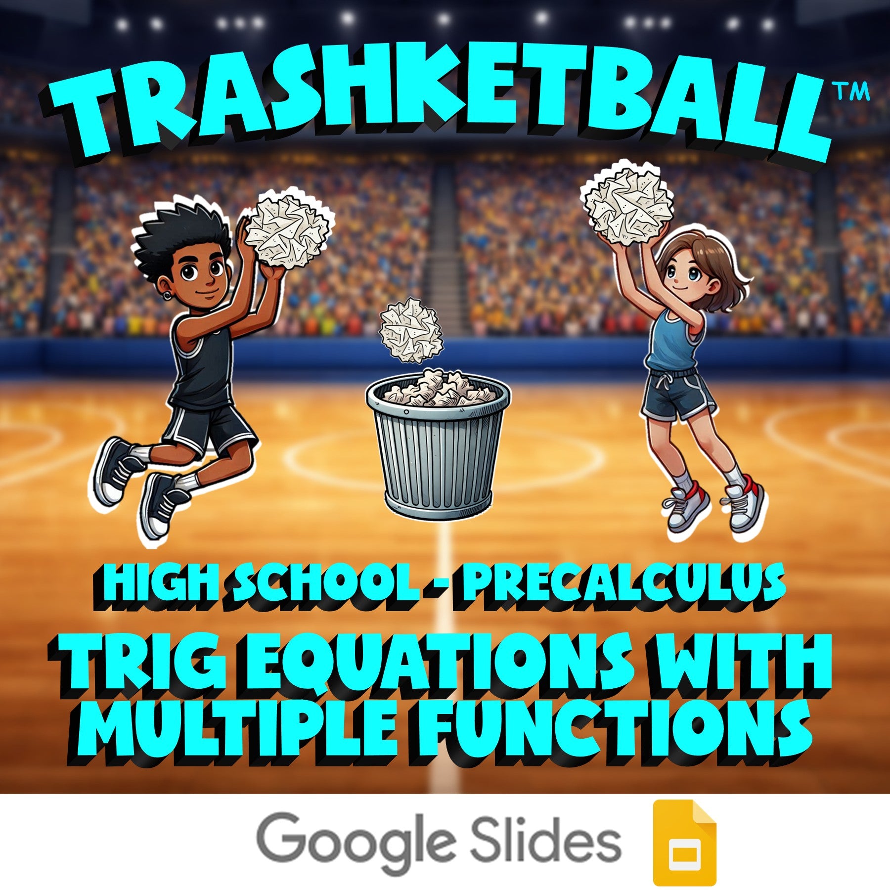 Trig Equations with Multiple Functions TRASHKETBALL Math Game - PreCalculus