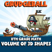 Volume of 3D Shapes GRUDGEBALL Math Game - No Prep Grade 8 Review Activity
