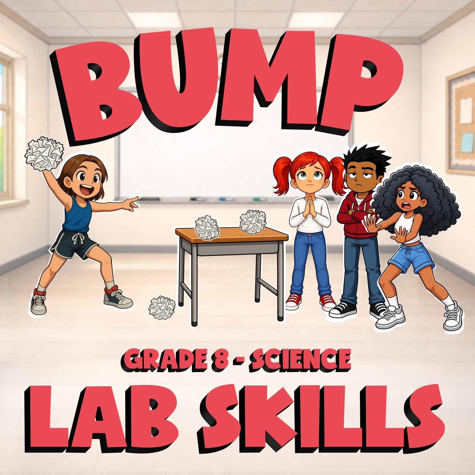 Lab Skills BUMP Science Game - No Prep Grade 8 Review Activity