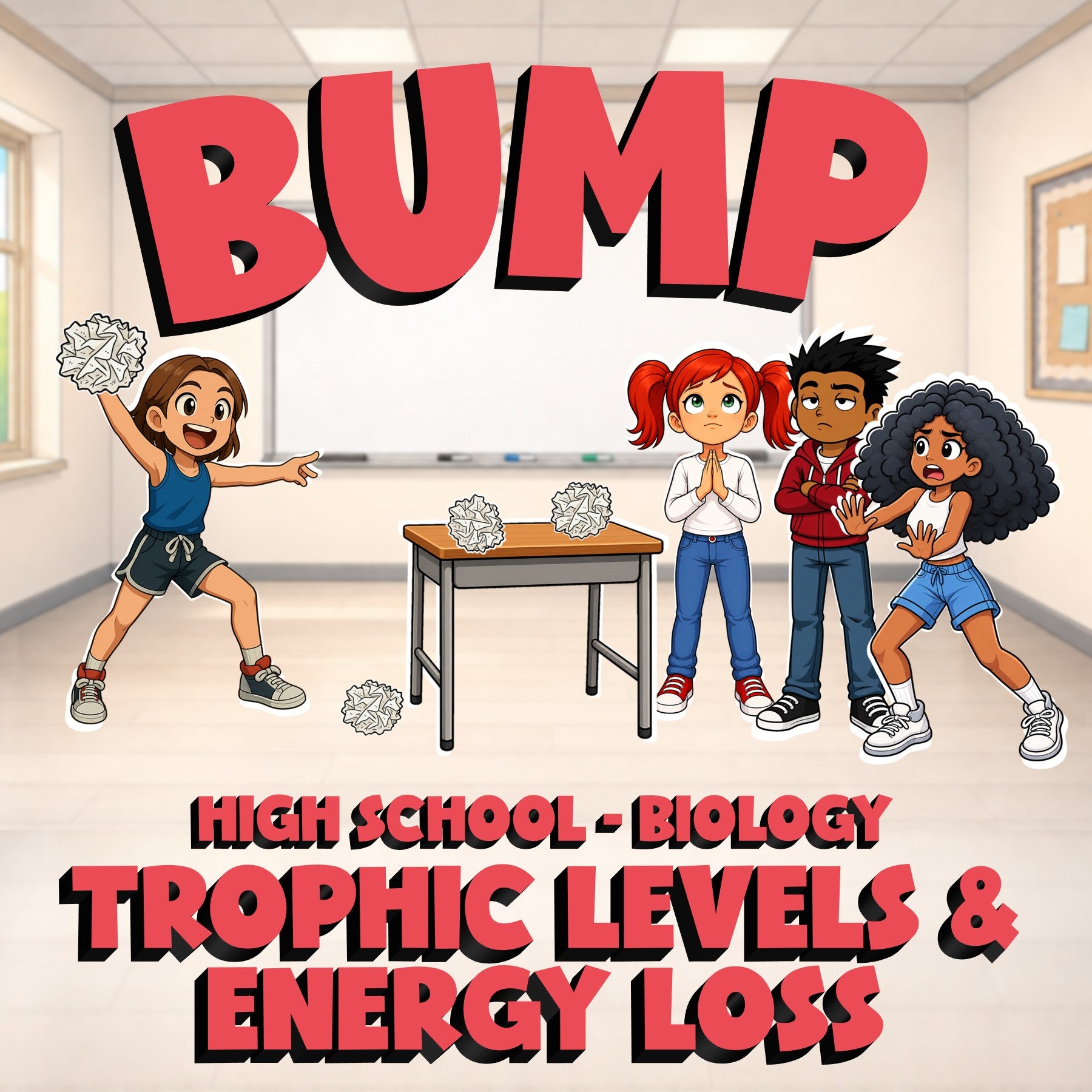 Trophic Levels & Energy Loss BUMP Science Game - No Prep Biology Review Activity