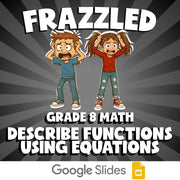 Describe Functions Using Equations FRAZZLED Math Game - No Prep Grade 8 Review