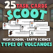 Types of Volcanoes SCOOT TASK CARDS Game - No Prep Earth Science Review Activity