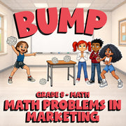 Math Problems in Marketing BUMP Math Game - No Prep Grade 8 Review Activity