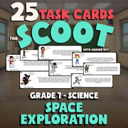 Space Exploration SCOOT TASK CARDS Science Game - No Prep Grade 7 Review