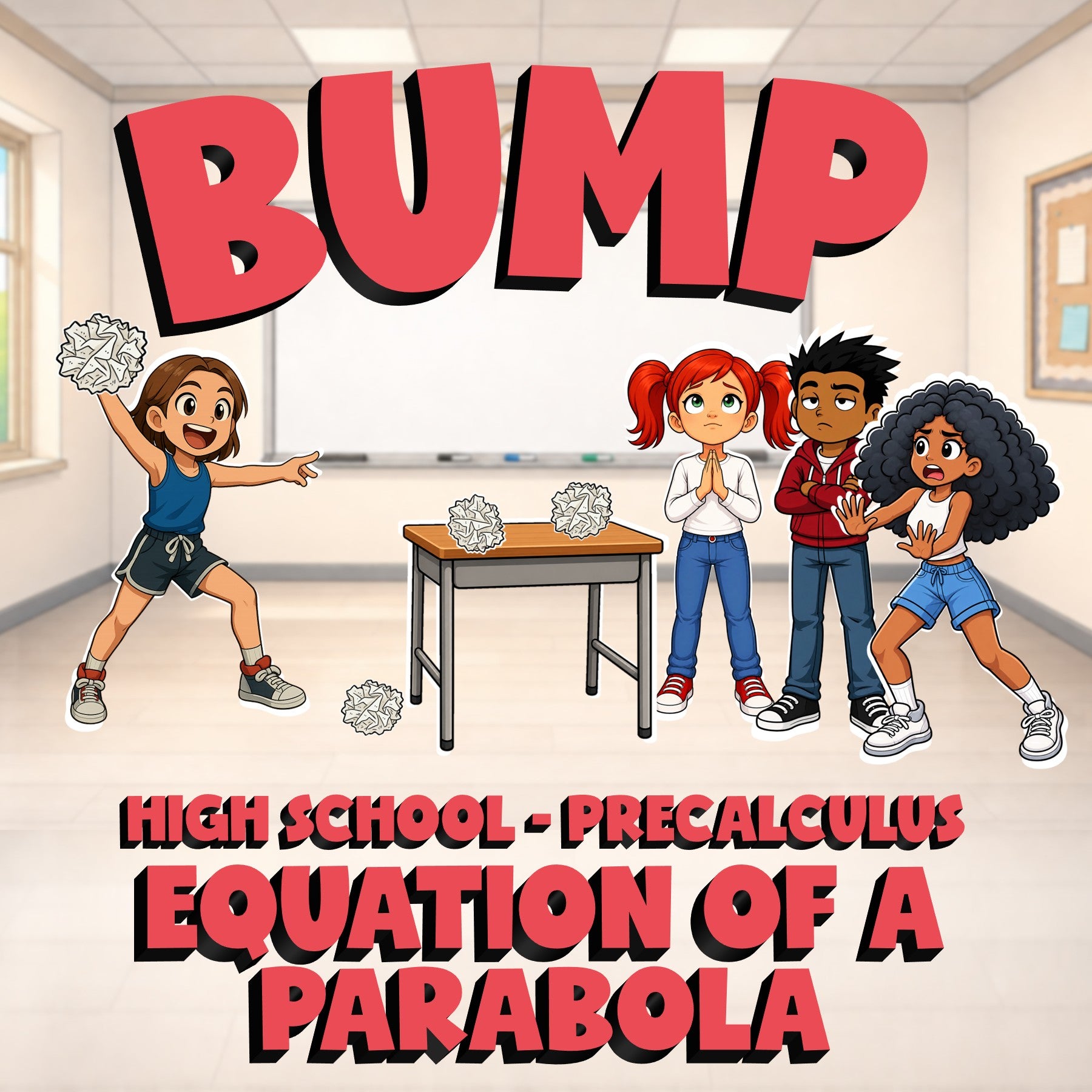 Equation of a Parabola BUMP Math Game - No Prep PreCalculus Review Activity