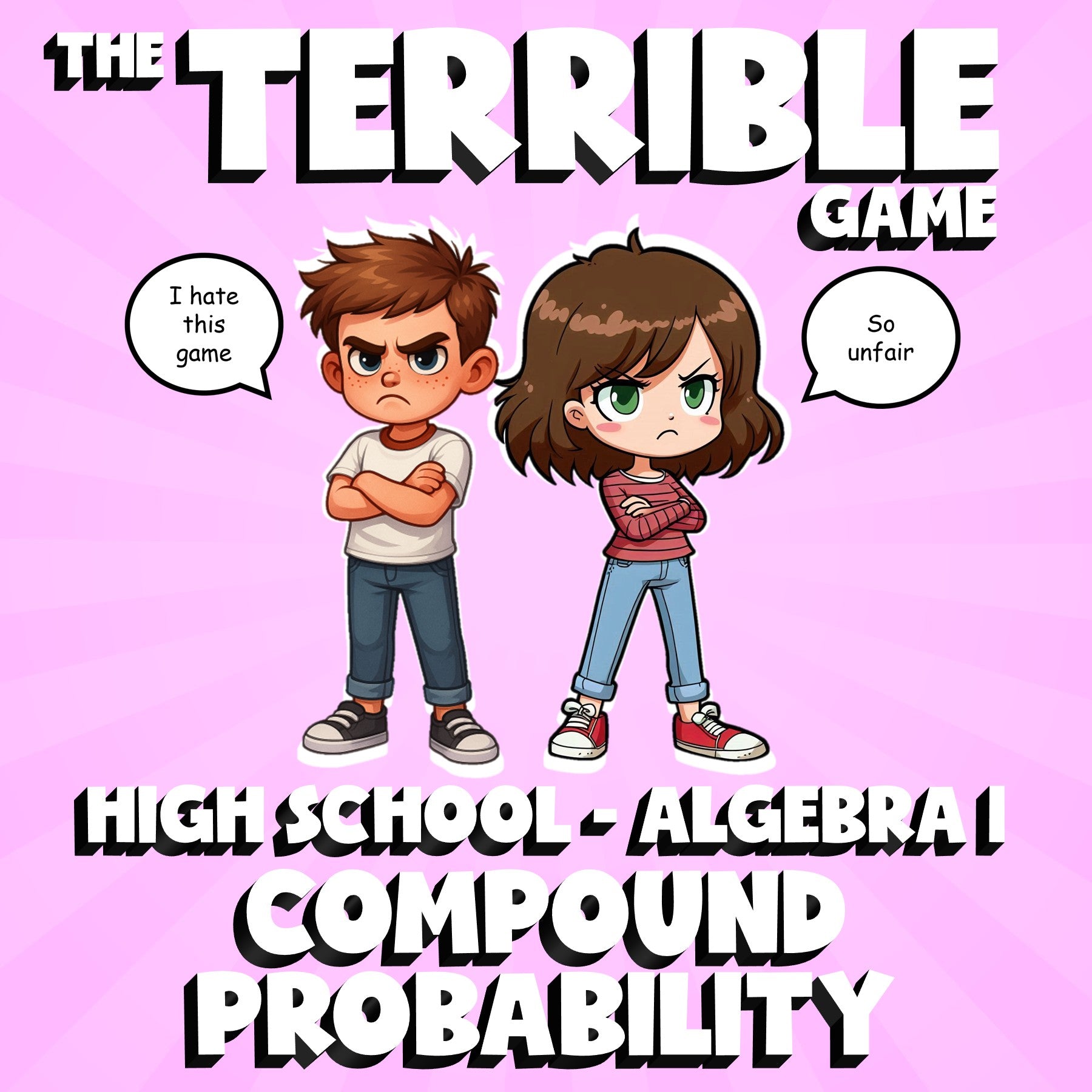 Compound Probability THE TERRIBLE GAME - No Prep Algebra 1 Math Review Activity