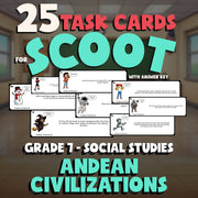 Andean Civilizations SCOOT TASK CARDS Socials Game - No Prep Grade 7 Review