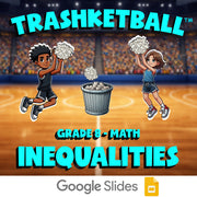 Inequalities TRASHKETBALL Math Game - No Prep Grade 8 Review Activity