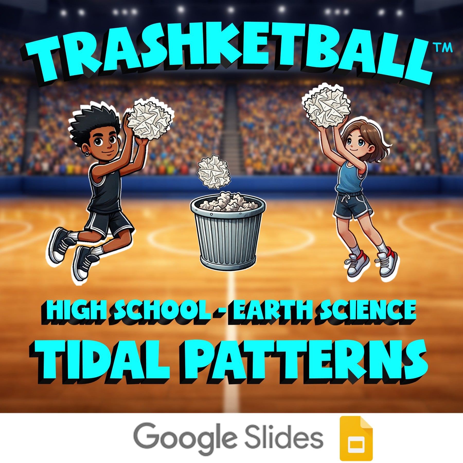 Tidal Patterns TRASHKETBALL Game - No Prep Earth Science Review Activity