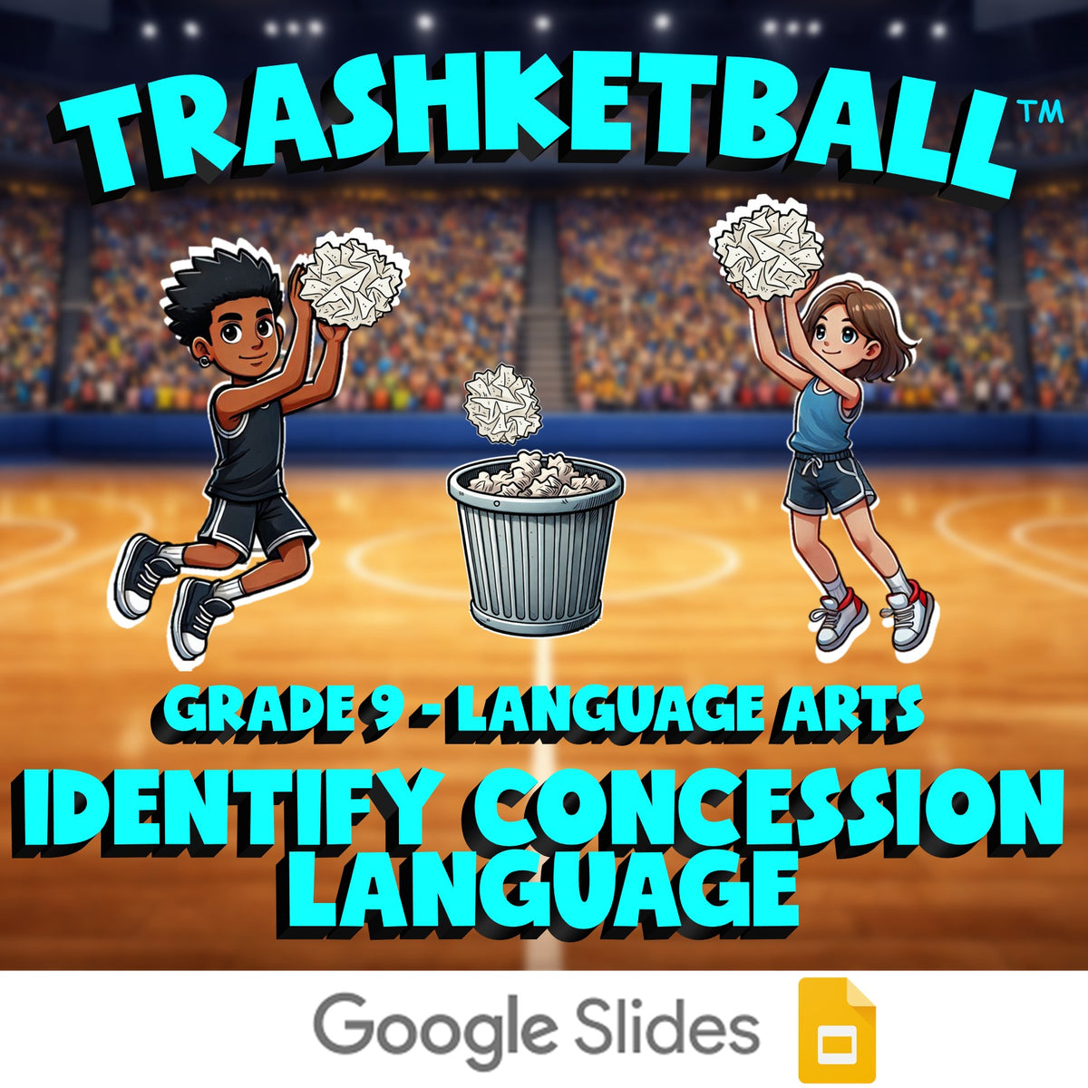 Identify Concession Language TRASHKETBALL ELA Game - No Prep Grade 9 Review