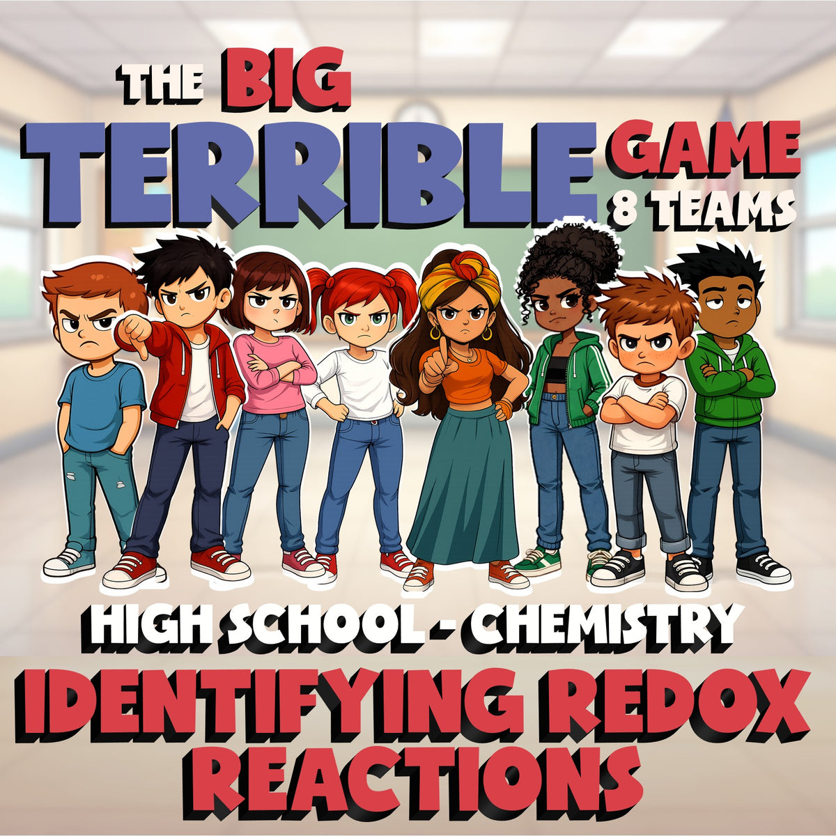 Identifying Redox Reactions BIG TERRIBLE GAME - No Prep Chemistry Science Review