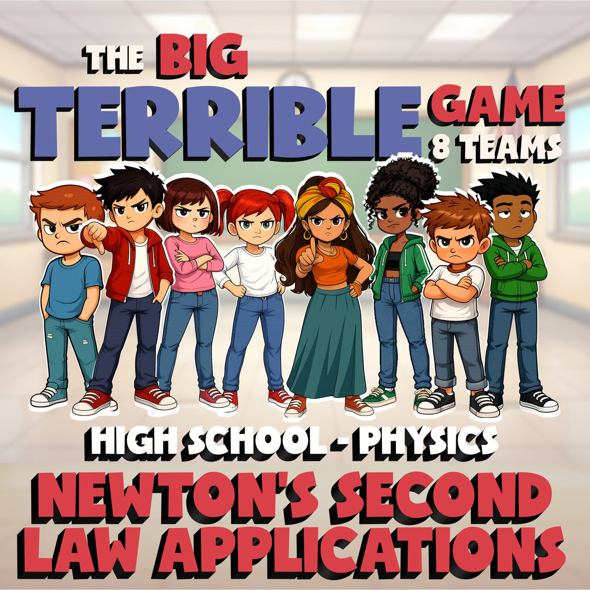 Newton’s Second Law Applications BIG TERRIBLE GAME - Physics Science Review