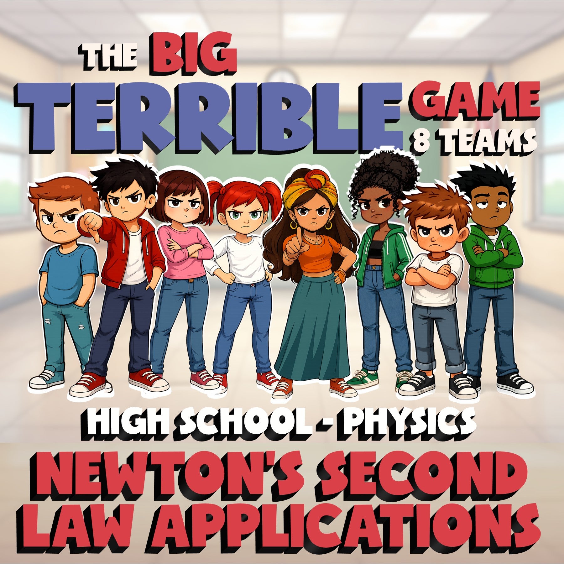 Newton’s Second Law Applications BIG TERRIBLE GAME - Physics Science Review