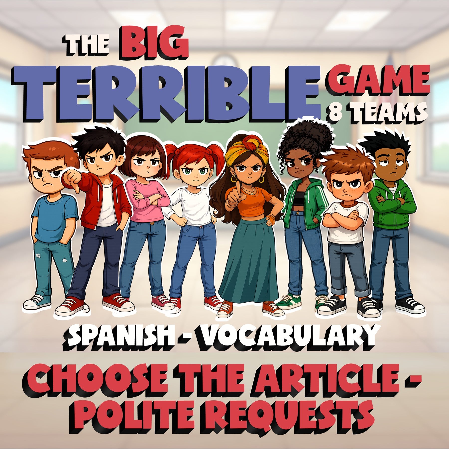 Choose The Article - Polite Requests BIG TERRIBLE GAME - Spanish Exercise