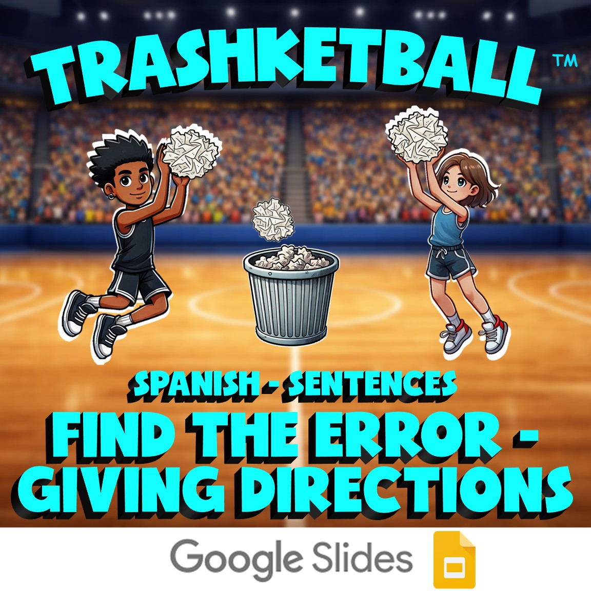 Find the Error - Giving Directions TRASHKETBALL Spanish Game - No Prep Exercise