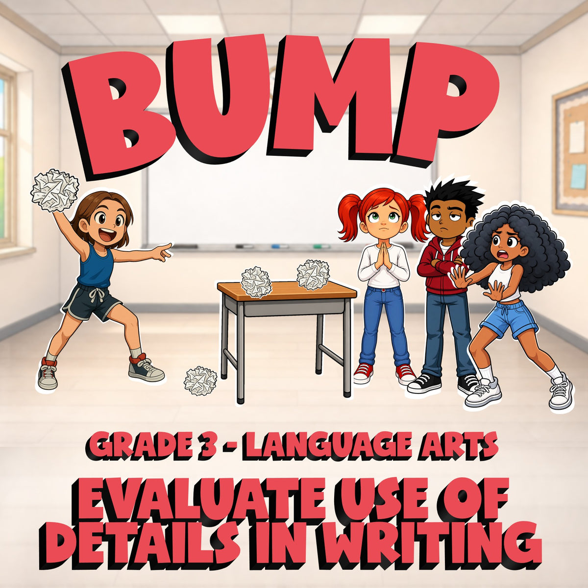 Evaluate Use of Details in Writing BUMP ELA Game - No Prep Grade 3 Review