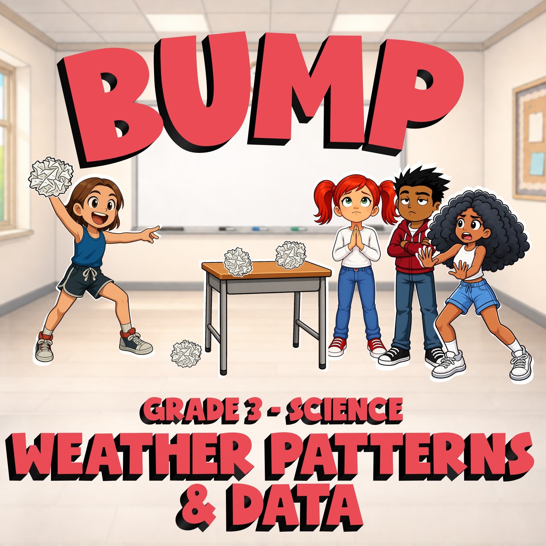Weather Patterns & Data BUMP Science Game - No Prep Grade 3 Review Activity