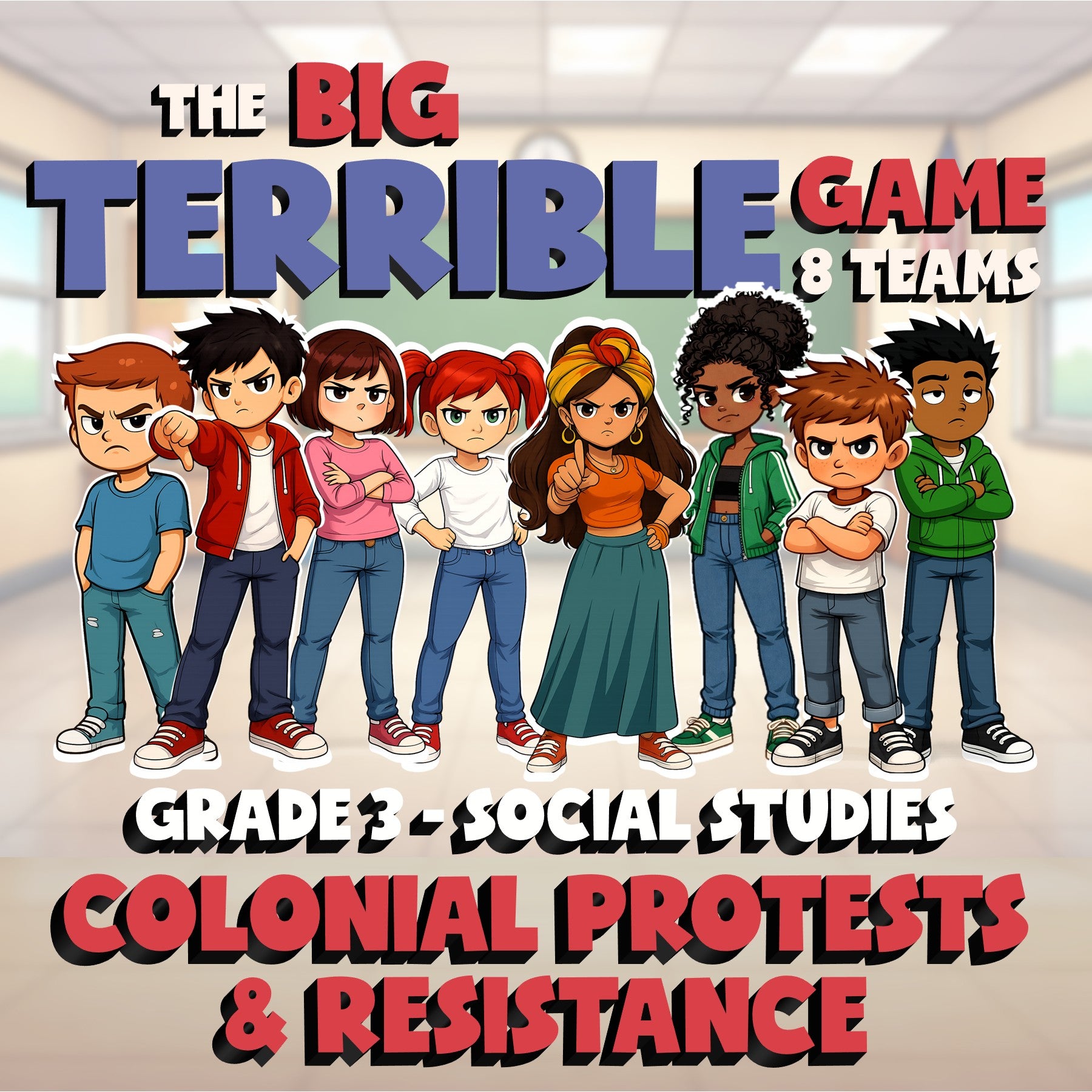 Colonial Protests & Resistance BIG TERRIBLE GAME - Grade 3 Socials Review