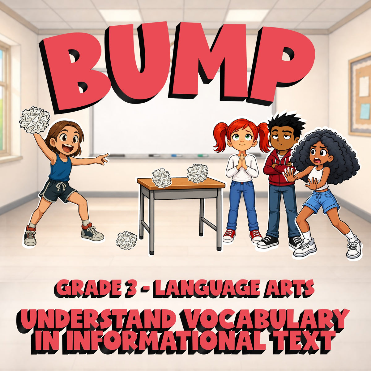 Understand Vocabulary in Informational Text BUMP ELA Game - No Prep Grade 3
