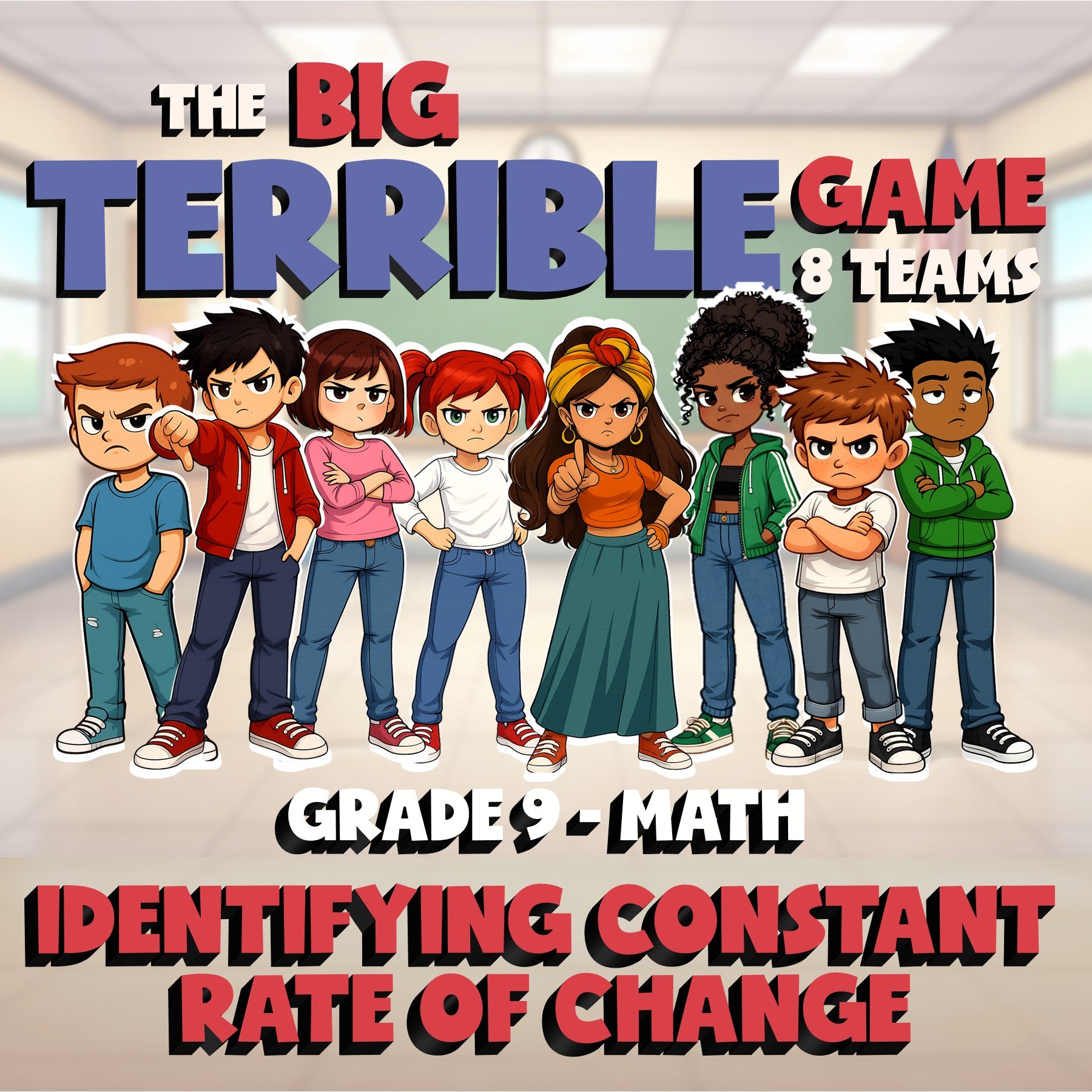 Identifying Constant Rate of Change BIG TERRIBLE GAME - Grade 9 Math Review