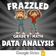 Data Analysis FRAZZLED Math Game - No Prep Grade 9 Review Activity