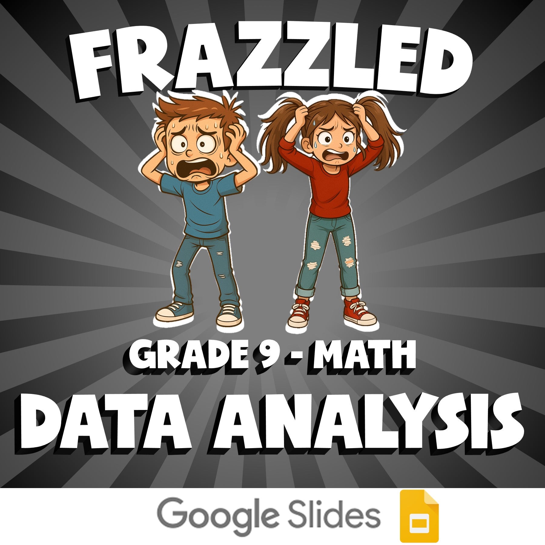 Data Analysis FRAZZLED Math Game - No Prep Grade 9 Review Activity