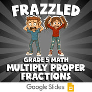 Multiply Proper Fractions FRAZZLED Math Game - No Prep Grade 5 Review Activity