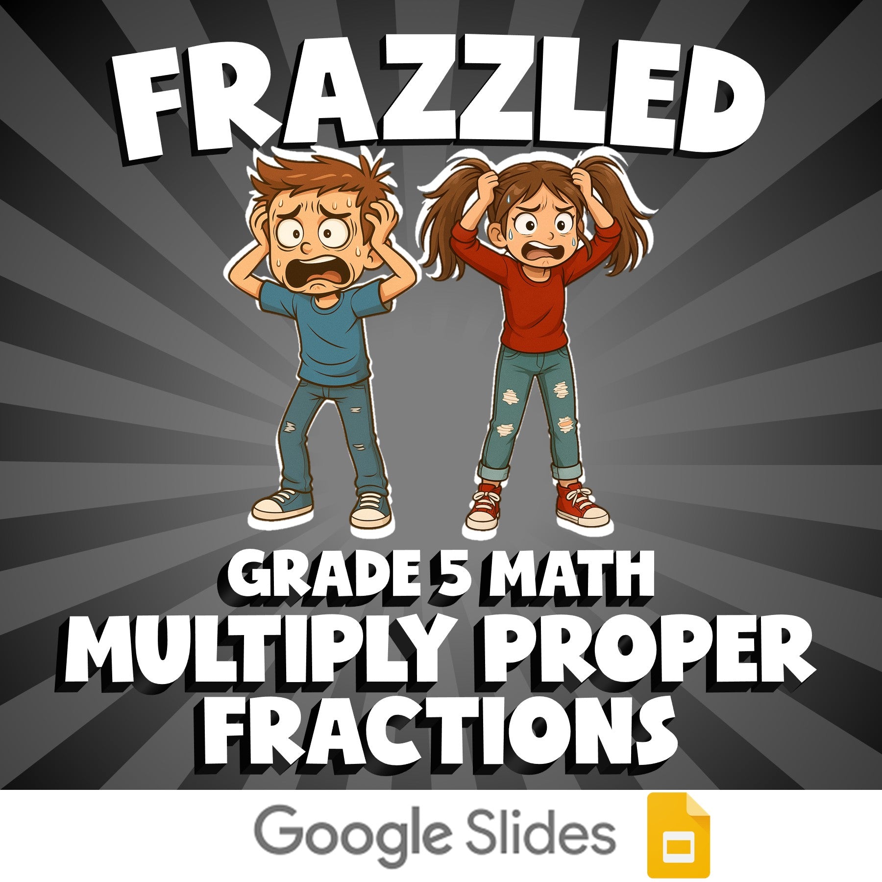 Multiply Proper Fractions FRAZZLED Math Game - No Prep Grade 5 Review Activity