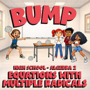 Equations with Multiple Radicals BUMP Math Game - No Prep Algebra 2 Review