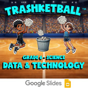 Data & Technology TRASHKETBALL Science Game - No Prep Grade 6 Review Activity